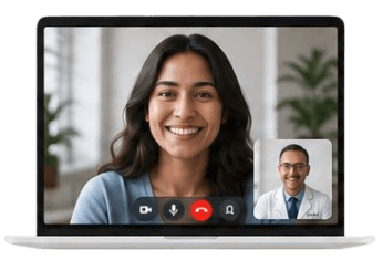 Video call on laptop